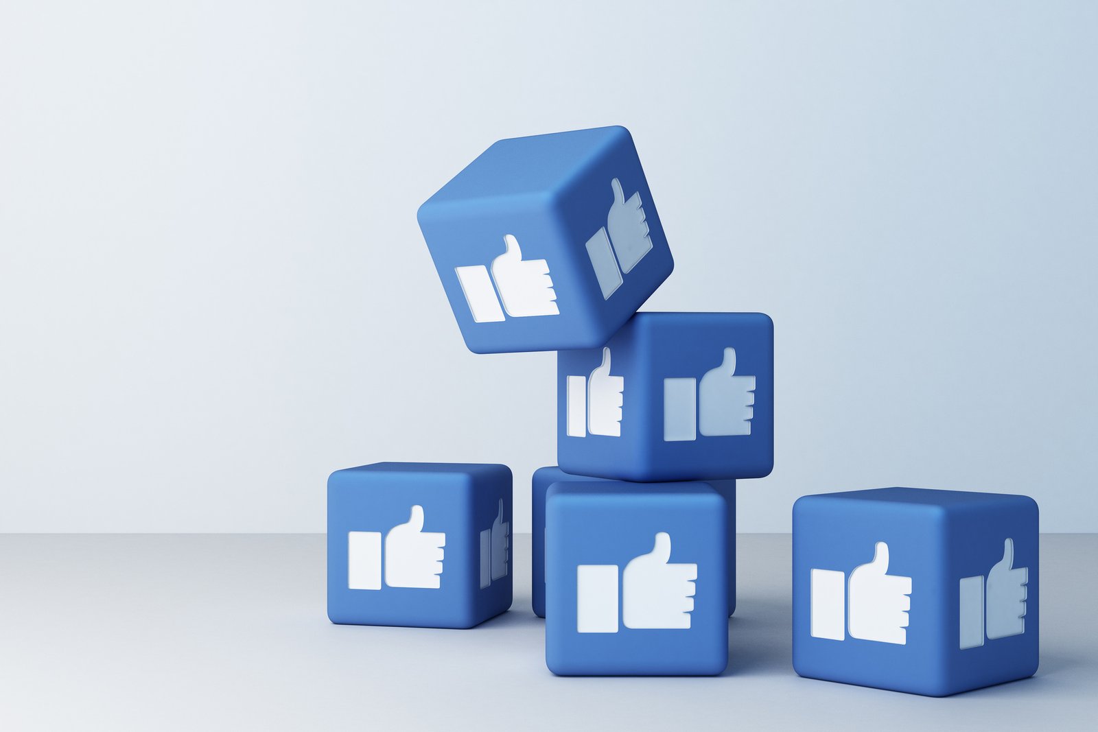 Like facebook 3d box with white background. 3d rendering Instagram Ads Creator